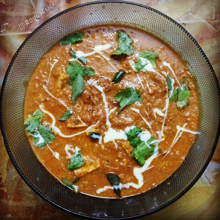 Finished picture of Paneer Butter Masala in a pot